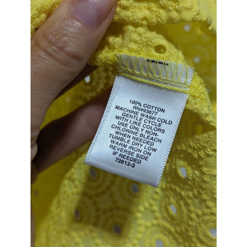 Ryegrass S Women's Yellow Eyelet Lace Blouse NWT - Picture 7 of 7